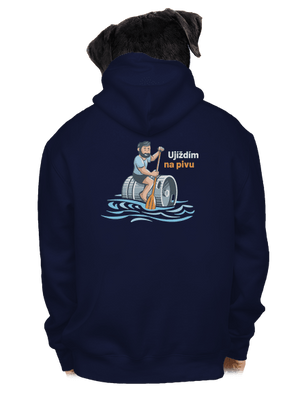 Ujíždím na pivu pánská mikina na zip Navy