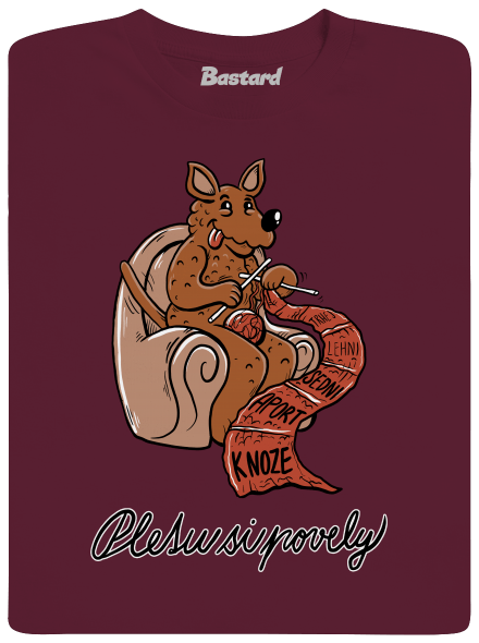 Pletu si povely pánské tričko Burgundy