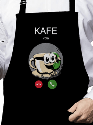 Kafe volá zástěra Black