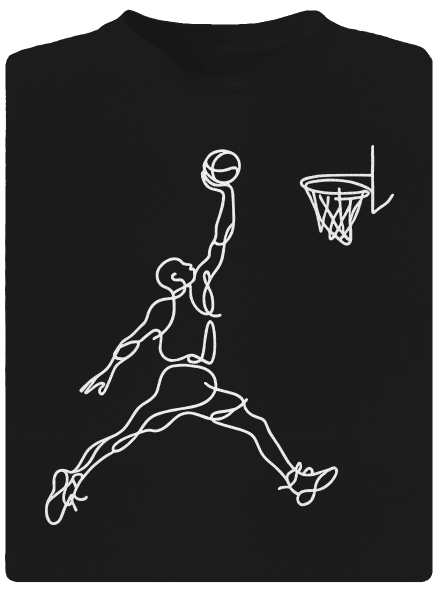 One line slam dunk dětské sportovní tričko Black