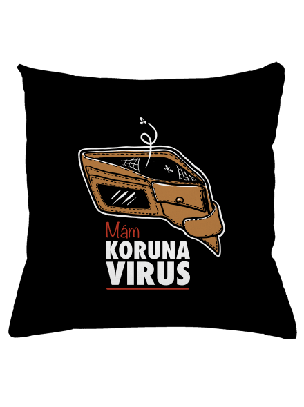Korunavirus v peněžence polštář Black