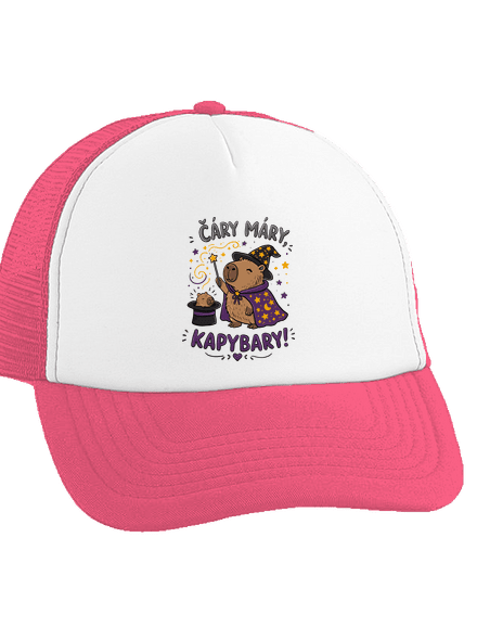 Čáry máry kapybary kšiltovka truckerka Fluorescent Pink cap