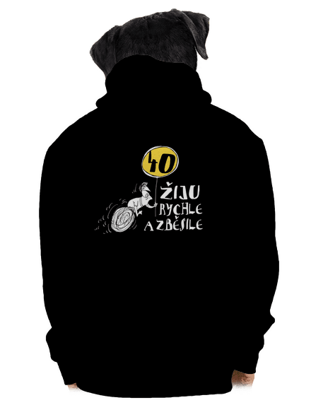 Žiju rychle a zběsile pánská mikina na zip Black