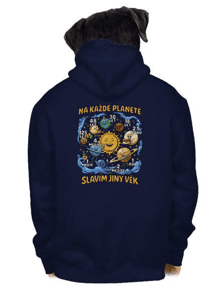 Věk na planetách pánská mikina na zip Navy