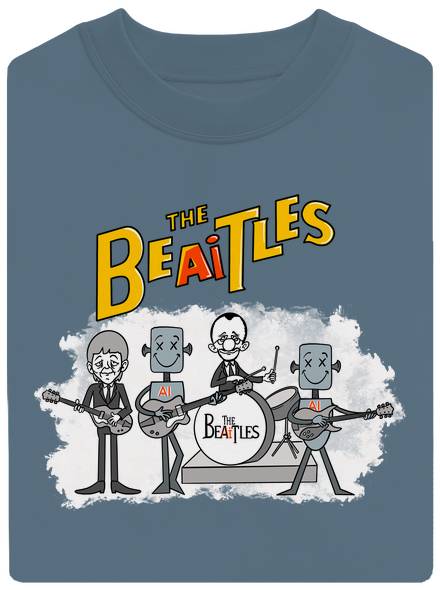 AI Beatles unisex mikina bez kapuce Nordic Blue