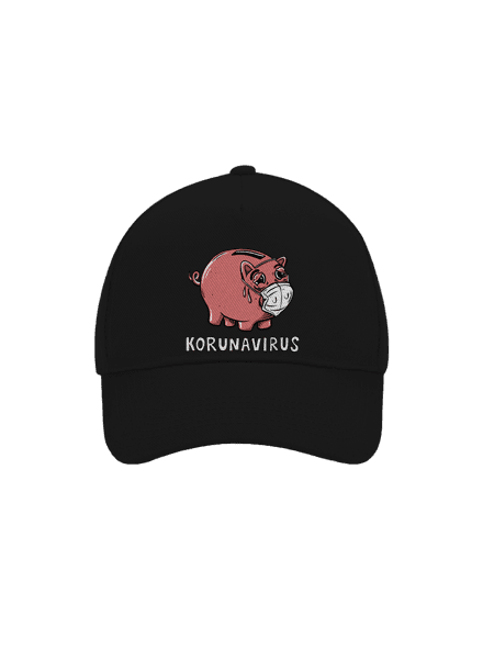 Korunavirus v kasičce kšiltovka baseballka Black