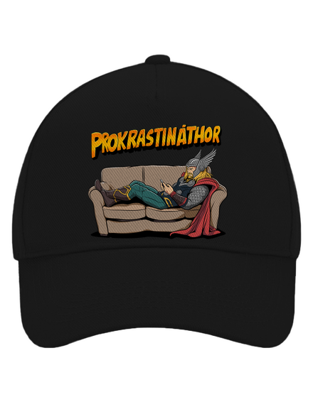 Prokrastináthor kšiltovka baseballka Black