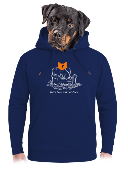 Bydlím u své kočky unisex mikina premium Navy