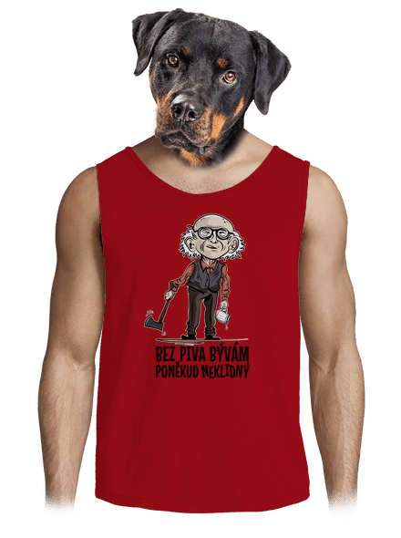 Neklidný bez piva pánské tílko Red