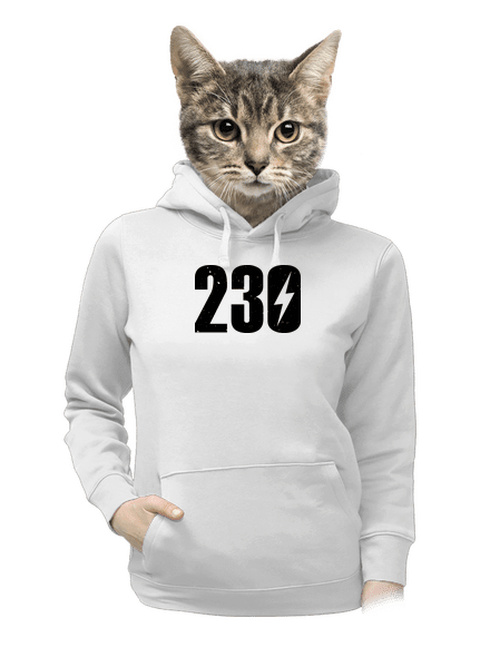 230 V dámská mikina klokanka White