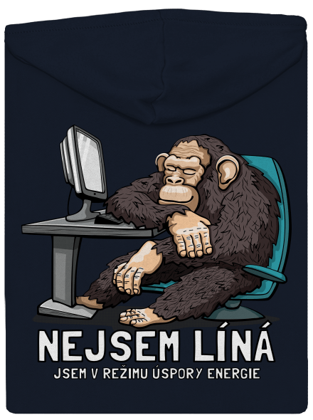 Nejsem líný dámská mikina na zip Navy Mal
