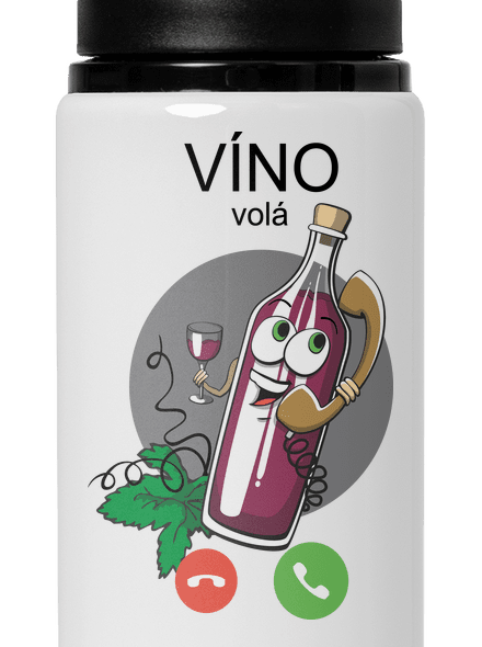 Červené víno volá lahev na vodu White