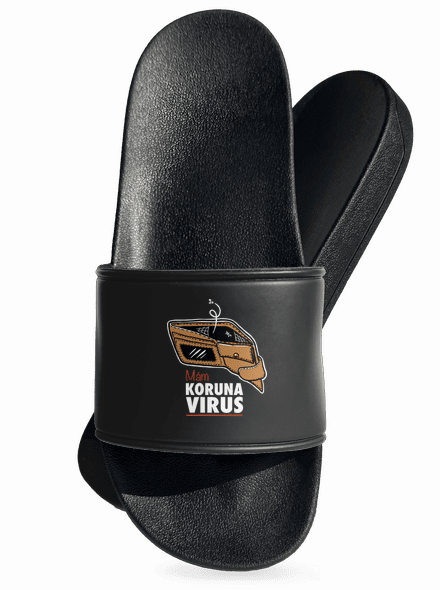Korunavirus v peněžence pantofle Black