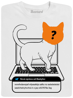 Kočka na klávesnici pánské dlouhý rukáv White