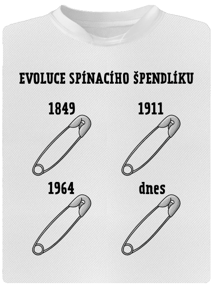 Evoluce spínacího špendlíku dětské sportovní tričko White