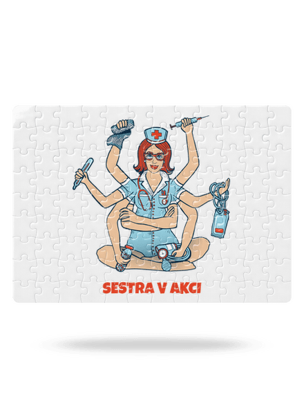 Sestra v akci puzzle White