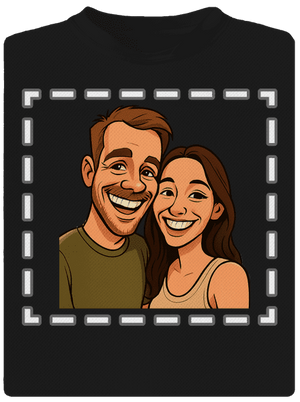 Karikatura z vlastní fotky dětské sportovní tričko Black