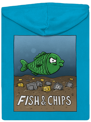Fish and IT chips dámská mikina na zip Blue Atol