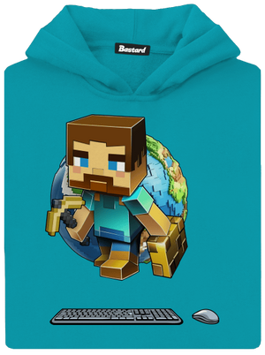 B17: Minecraft dětská mikina klokanka Hawaiian Blue