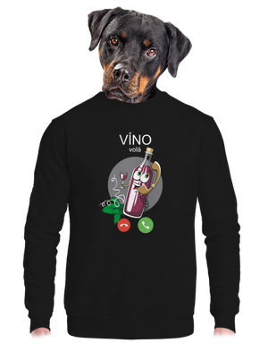 Červené víno volá unisex mikina bez kapuce Black