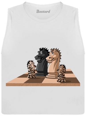 Šachová rodina dámské tílko volné White