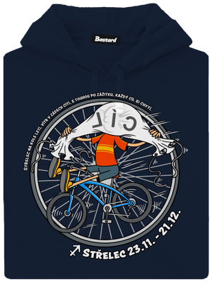 Cyklistický horoskop: Střelec pánská mikina klokanka Navy
