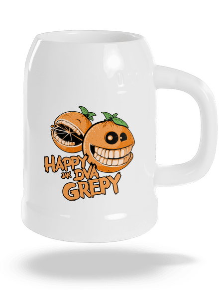 Happy grepy půllitr White