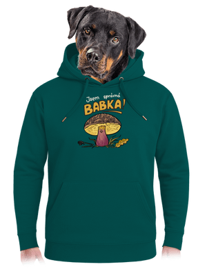 Babka a hříbeček unisex mikina premium Emerald Green