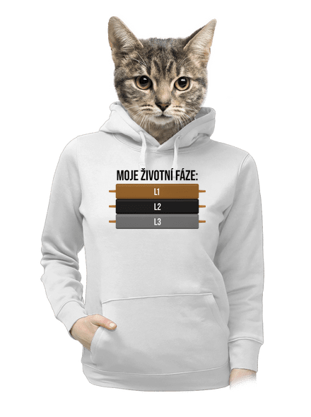 Moje životní fáze dámská mikina klokanka White