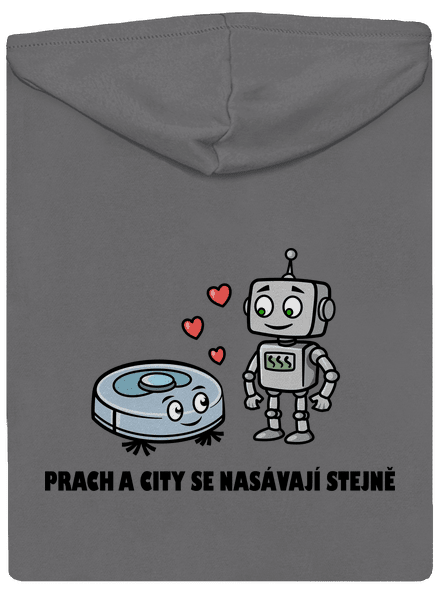 Láska mezi roboty dámská mikina na zip Steel Gray
