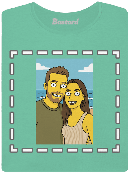 Simpsonovi z vlastní fotky dámské tričko premium Mint Mal