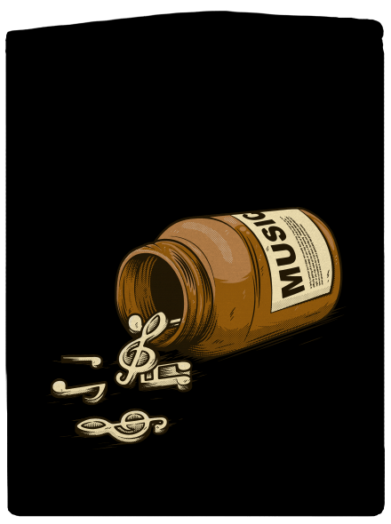 Music Pills pánská mikina na zip Black