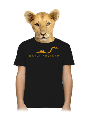 Najdi kočičku dětské tričko Black