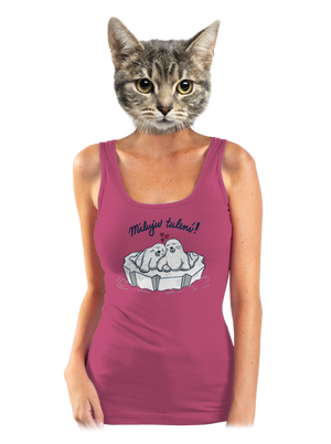 Miluju tulení dámské tílko klasické Magenta