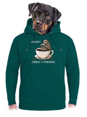 V pressu unisex mikina premium Emerald Green