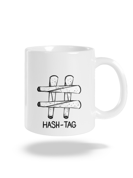Hash tag klasický hrnek White