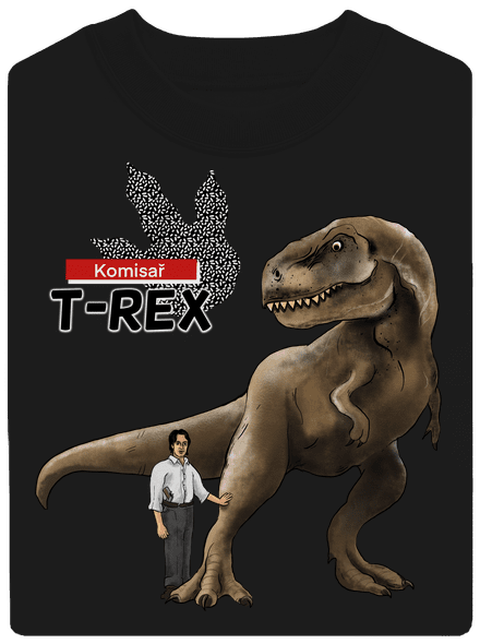 Komisař T-Rex unisex mikina bez kapuce Black