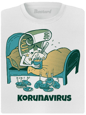 Korunavirus v posteli dámské sportovní tričko White