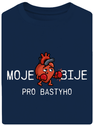 Moje srdce bije unisex tričko oversized Midnight Blue