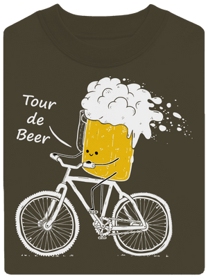 Tour de beer unisex mikina bez kapuce Urban Khaki