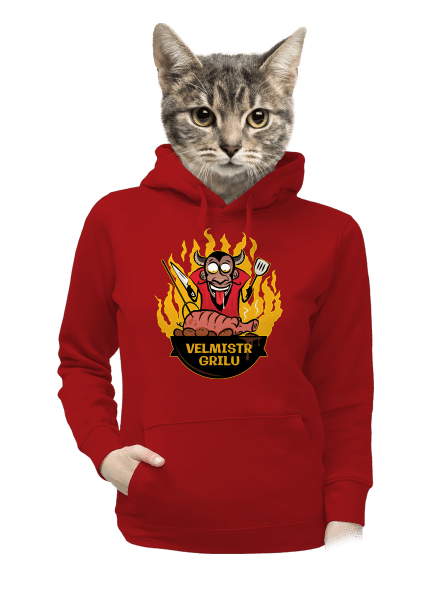 Velmistr grilu dámská mikina klokanka Red Mal