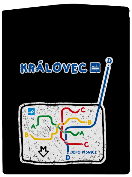 Metro Královec pánská mikina na zip Black