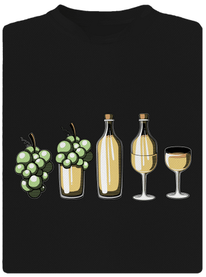 Evoluce bílého vína pánské sportovní tričko Black