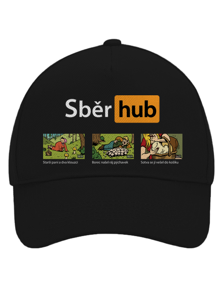 Sběr hub kšiltovka baseballka Black