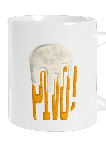 Nápis Pivo velký hrnek White
