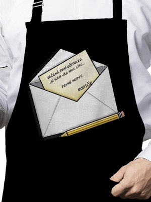 Dopis učitelce zástěra Black