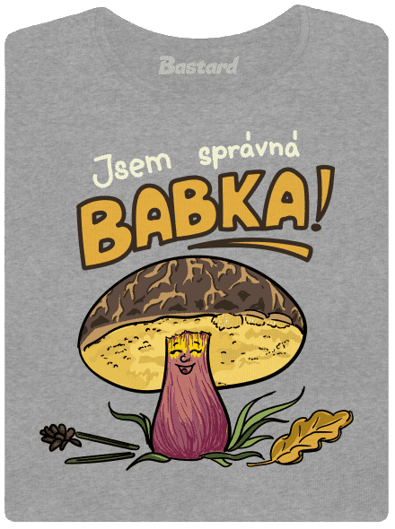 Babka a hříbeček dámské tričko Dark Gray Melange