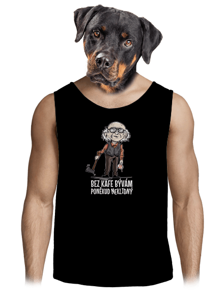 Neklidný bez kafe pánské tílko Black
