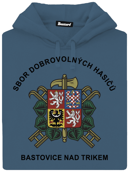 Sbor dobrovolných hasičů s vlastním erbem obce dámská mikina klokanka Denim