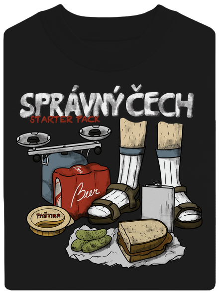 Správný Čech unisex mikina bez kapuce Black